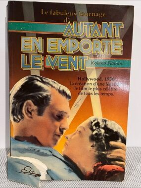 1975 Autant en Emporte le Vent Vintage French Book Cover - Orange, Teal, Yellow